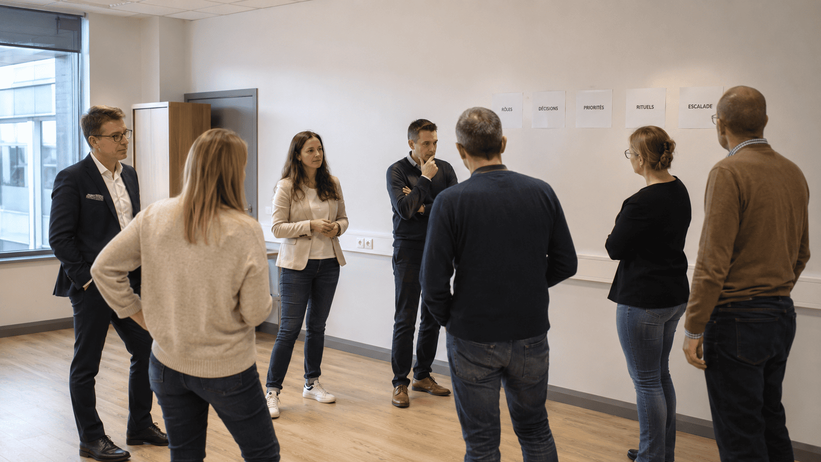 Schéma du format atelier équipe autonome sur 4 à 8 semaines